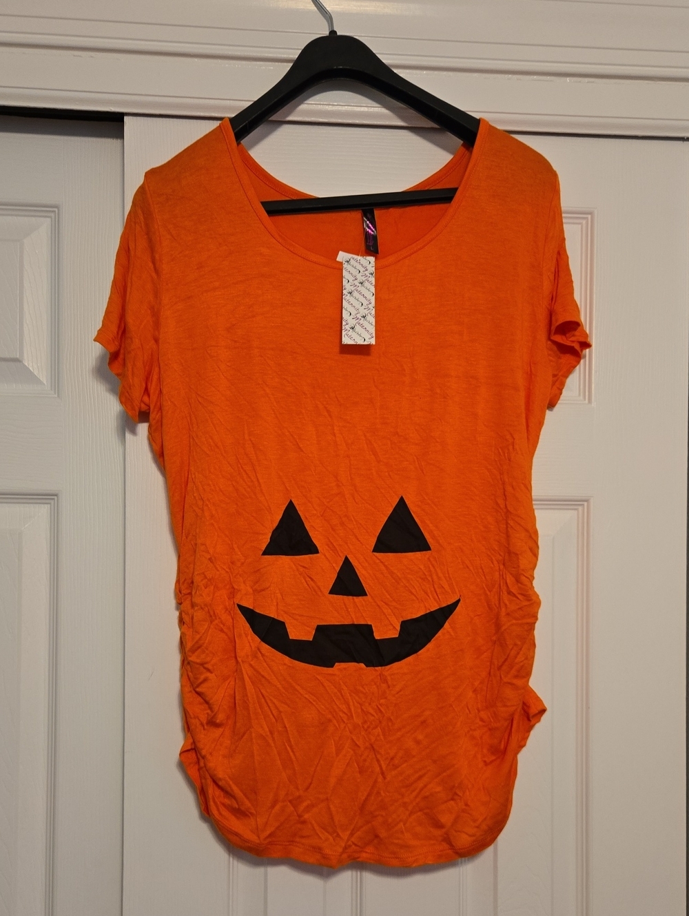 BeMaternity Orange Short Sleeve Pumpkin Face Tee